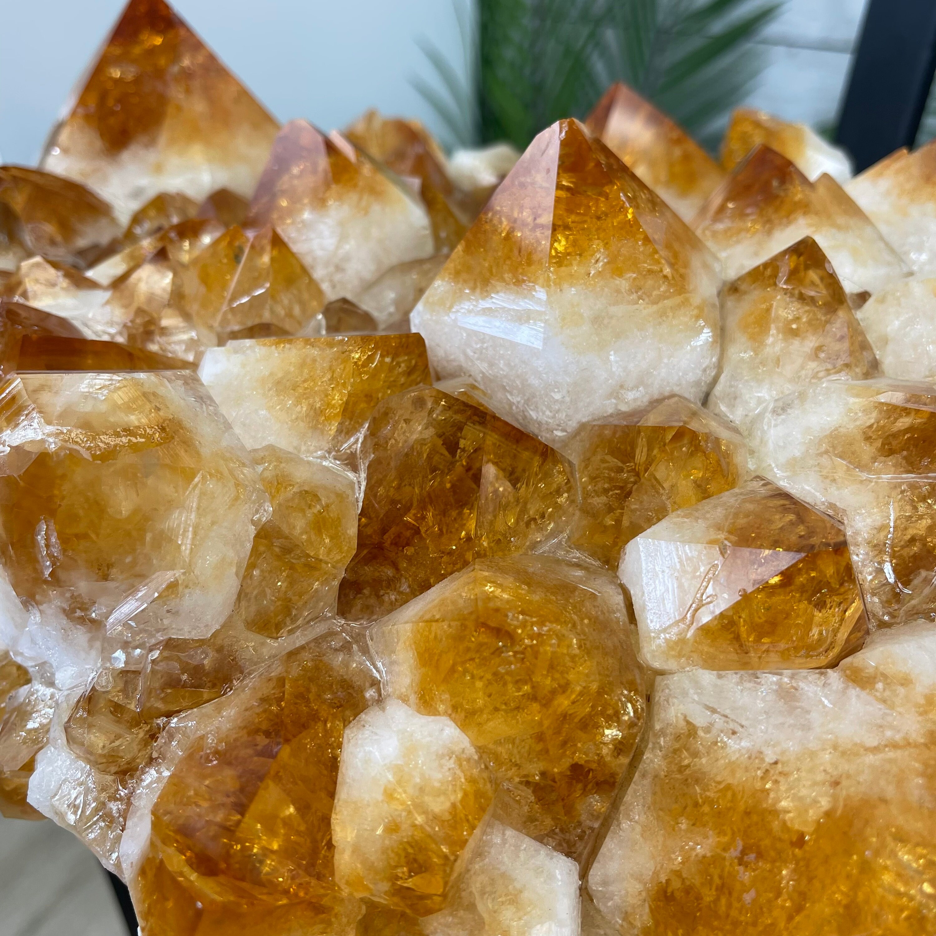 Extra Plus Quality Brazilian Citrine Geode Side Table, 46.1 Lbs, 24 ...