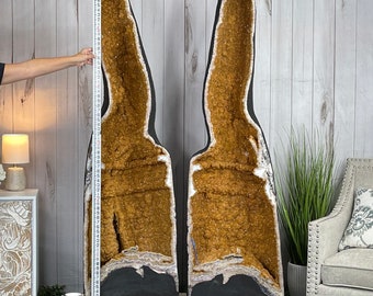 Large & Tall Extra Quality Pair of Citrine Cathedrals, 70.75" tall and 994.5 lbs, Model #5603-0247 and 0248 by Brazil Gems