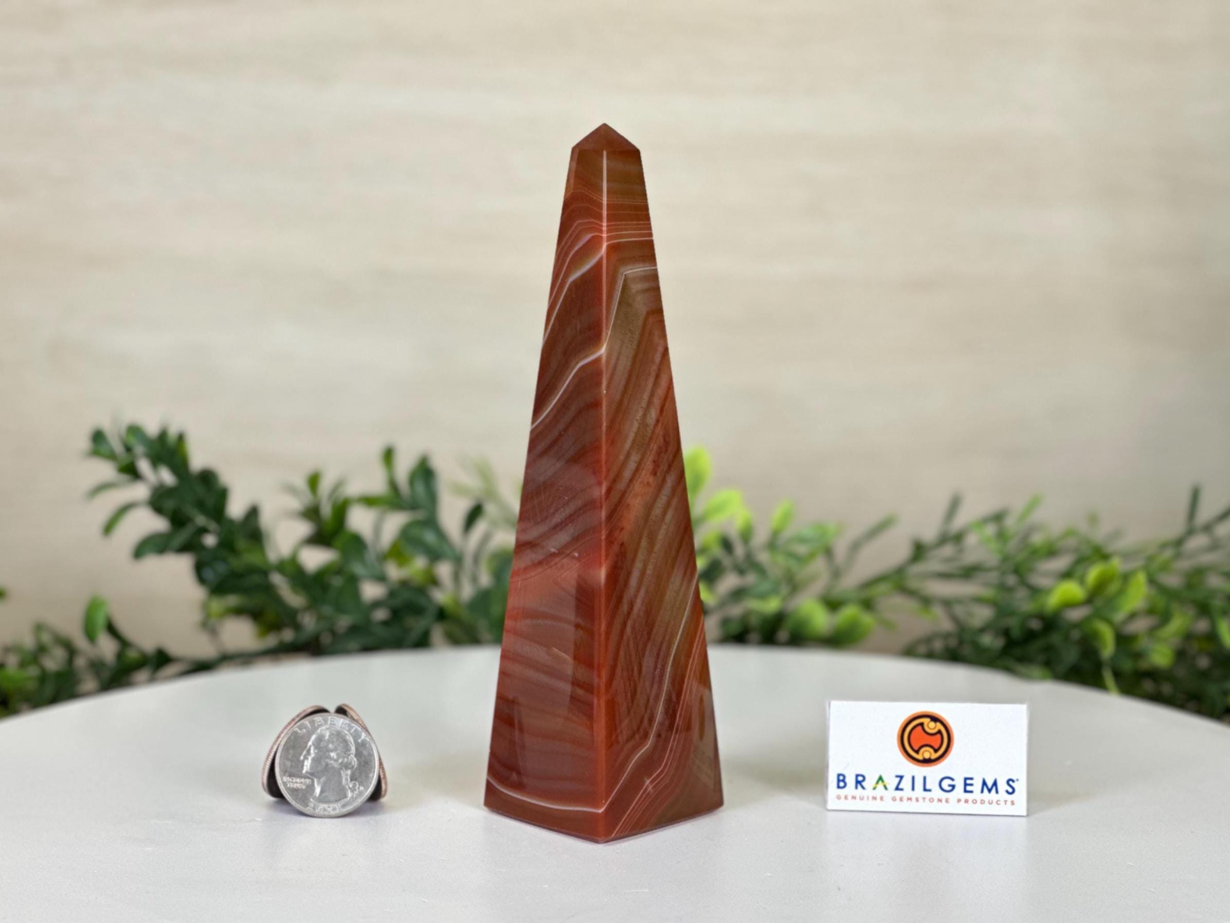 Orange Agate 4-sided Obelisk Tower, 6.2
