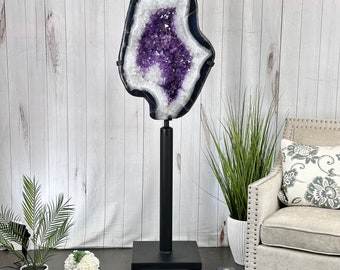 Super Quality Amethyst Slice on Rotating Stand, 194 lbs & 67" Tall #5622AM-002 by Brazil Gems