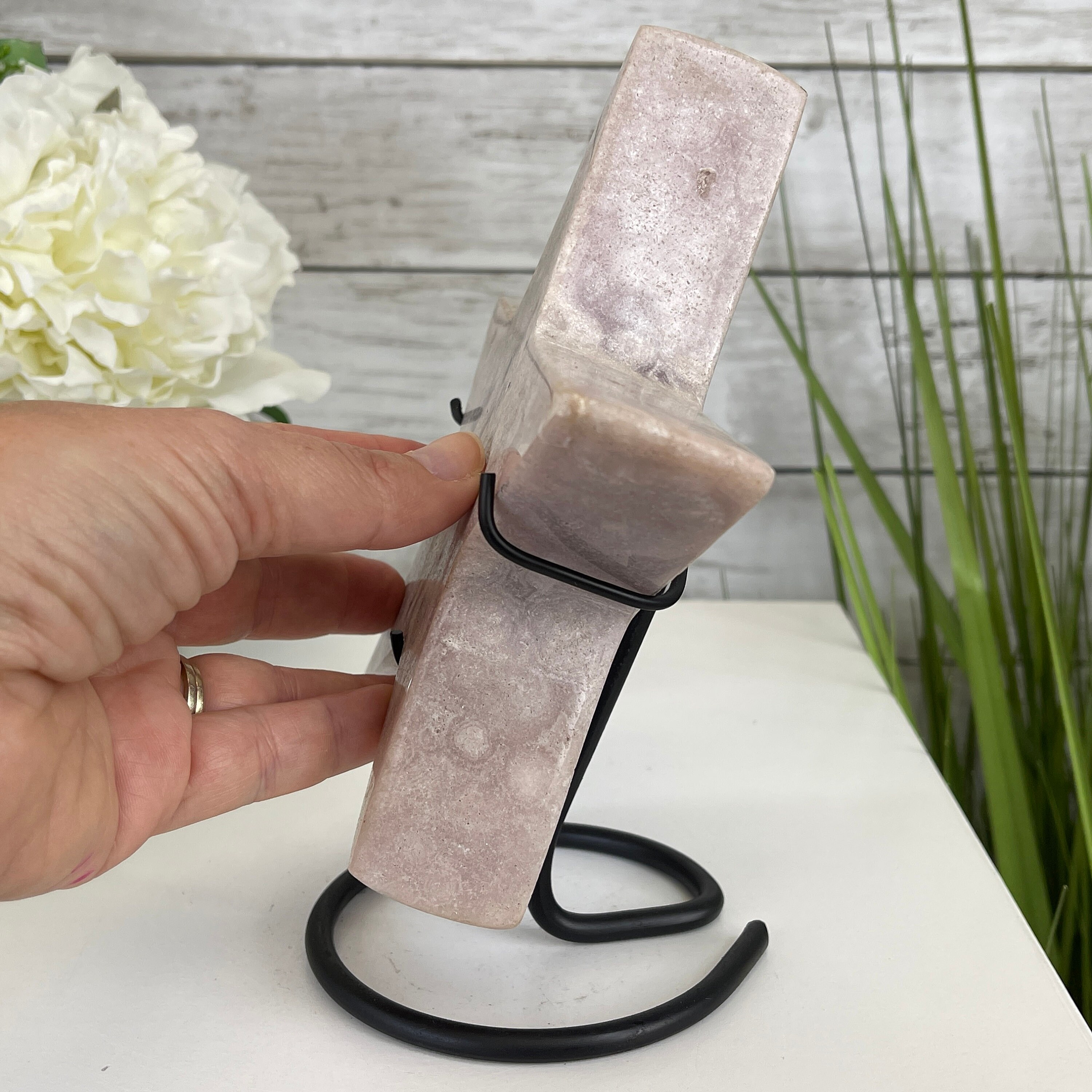 ピンクアメジストスター メタルスタンド付き 高さ8.25インチ