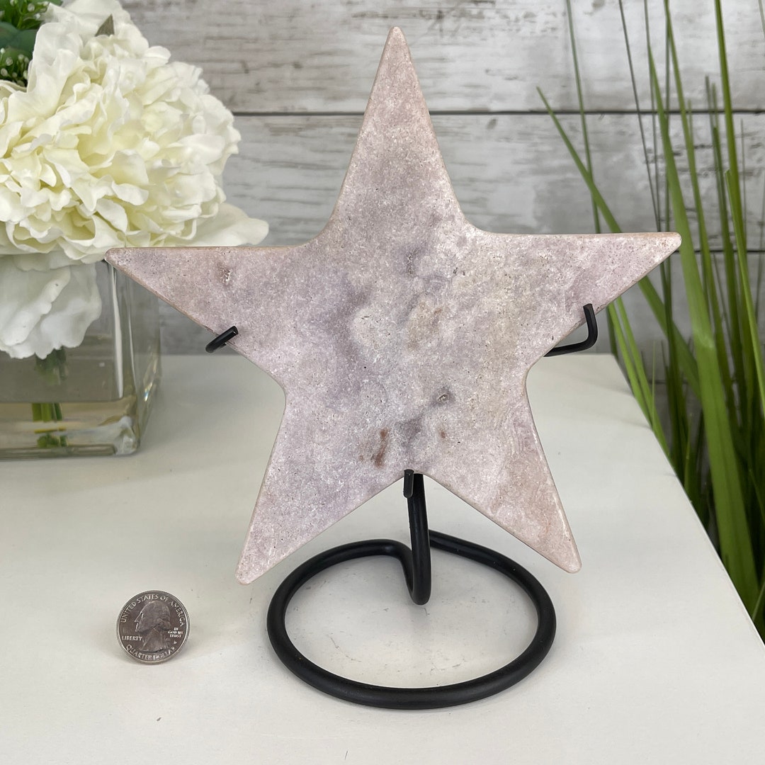 ピンクアメジストスター メタルスタンド付き 高さ8.25インチ #5746