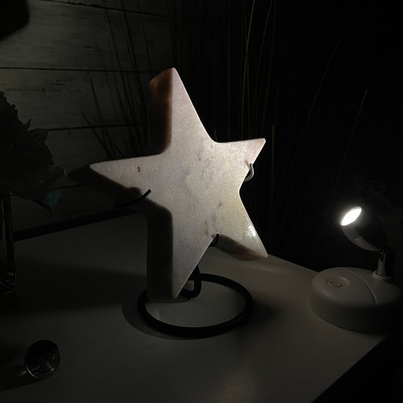 ピンクアメジストスター メタルスタンド付き 高さ8.25インチ #5746