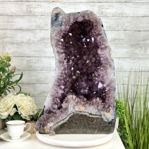 Extra Quality Polished Brazilian Amethyst Cathedral, 104.8 lbs & 24.5&quot; tall Model #5602-0165 by Brazil Gems