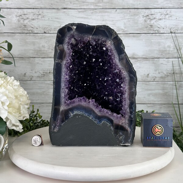 Extra Plus Quality Brazilian Amethyst Cathedral, 19.7 lbs & 10.6" Tall, Model #5601-0865 by Brazil Gems