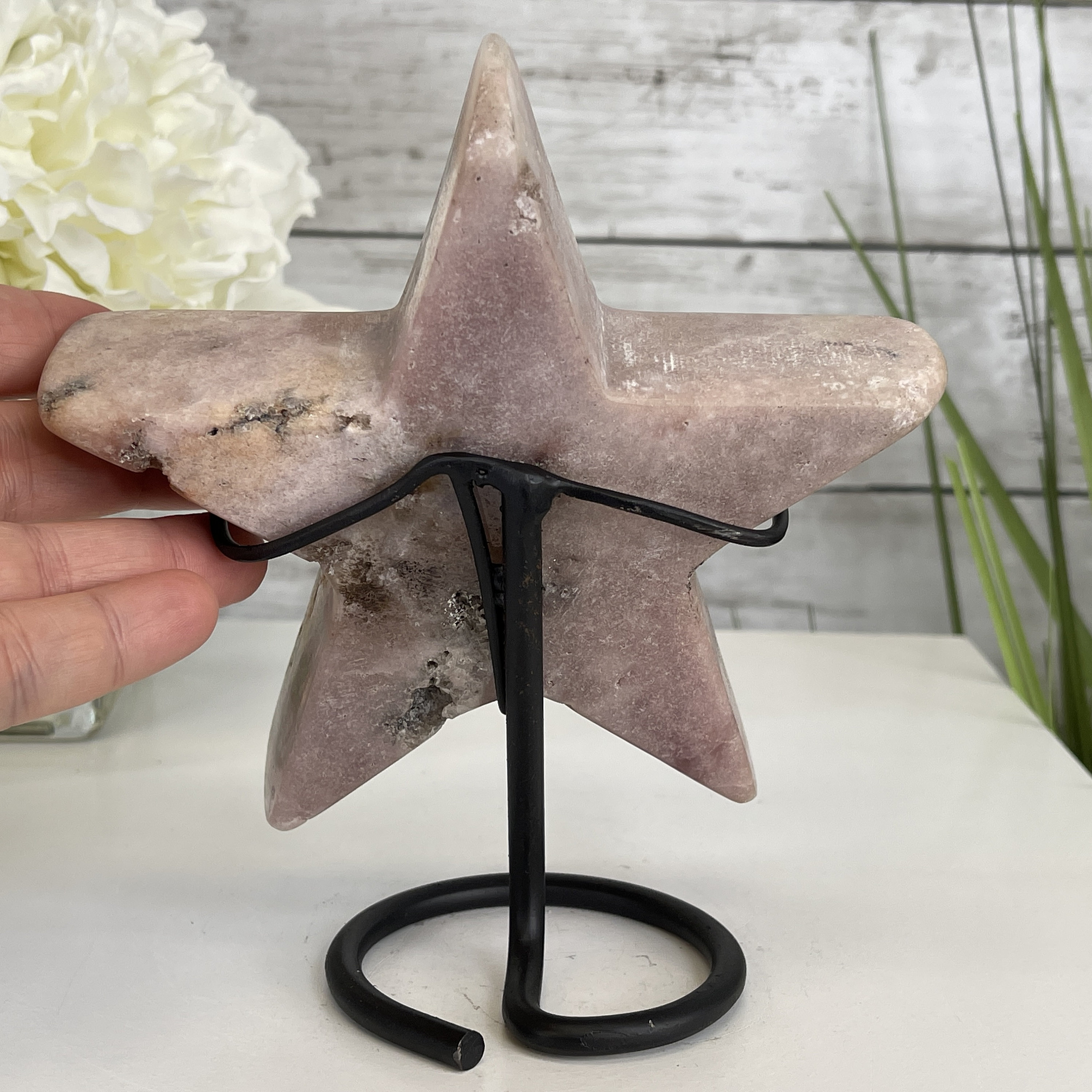 ピンクアメジストスター メタルスタンド 高さ6.75インチ #5746-0010