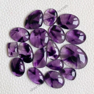 Cabochão de ametista trapiche natural, lote de atacado, formatos e tamanhos variados, linda ametista trapiche para joalheria e artesanato