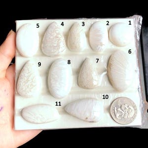 Witte scoleciet edelsteen cabochon, fantastische kwaliteit scoleciet edelsteen voor het maken van sieraden, handgemaakte cabochon, energiekristal LOT-227