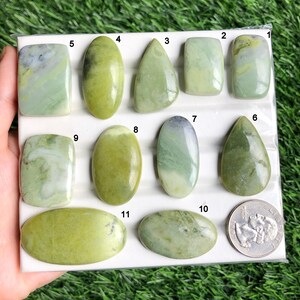 Serpentine Cabochon, Natural Semi Precious Gemstone for Earrings Making, Handmade Cabochon, Gift For Her LOT-310
