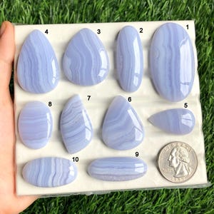 Blauer Spitze Achat Cabochon, attraktiver Blauer Spitze Achat Edelstein für die Schmuckherstellung, handgemachter Cabochon, Schmuckstein Schmuck Lot-283