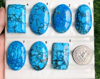 Magnesite Turquoise Cabochon, Natural Semi Precious Gemstone for Jewelry and Craft Making, Handmade Cabochon, Birthstone Jewelry LOT-56