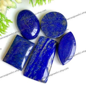 Cabochão de lápis-lazúli atacado, lote com 5 peças, formas mistas de 21 a 33 mm, aproximadamente, pedras preciosas soltas para fabricação de joias e artesanato, presente para ela 69401