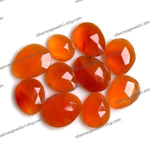 Cabochon taglio rosa di Carnilian, circa 10 x 13 mm, forma mista sfaccettata, lotto da 10 pezzi, pietra semipreziosa naturale per la creazione di gioielli, cristallo di potenza