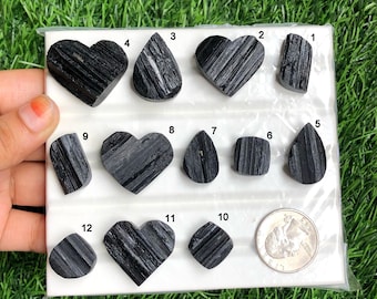 Black Tourmaline Druzy Cabochon, Best Quality Tourmaline Druzy Gemstone For Jewelry Making, Hand Polished Cabs, Healing Gemstone Lot-257