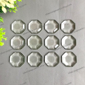 Clear Quartz Gemstone, 15mm Clear Quartz Step Cut With Flat-Back Natural Octagon Shape Faceted Gemstone For Jewelry Making, Gift For Her