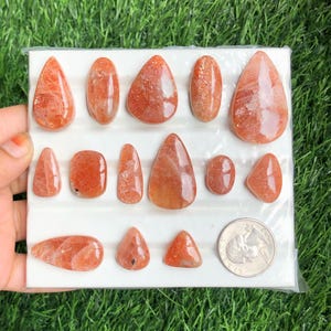 Zonnesteen cabochon, fantastische kwaliteit zonnesteen edelsteen voor het maken van sieraden, handgemaakte cabochon, helende edelsteen Lot-231