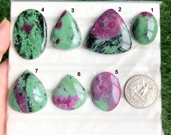 Cabochon di zoisite rubino, pietra preziosa di zoisite rubino di alta qualità per la creazione di gioielli, cabochon fatto a mano, pietra preziosa sciolta LOT-66