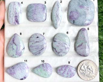 Kammererite Cabochon, Semi Precious Gemstone For Jewelry Making, Hand Polished Cabs, Birthstone Jewelry Lot-381