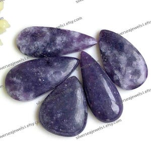 Lepidoliet cabochon, 23 tot 33 mm gemengde vorm, 10 stuks veel helende edelsteen voor het maken van sieraden, met de hand gepolijste cabines, cadeau voor haar 69730