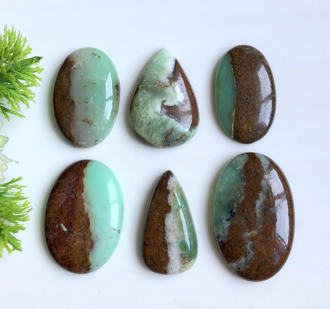 Chrysoprase Cabochon, Natural Semi Precious Gemstone for Jewelry Making ...