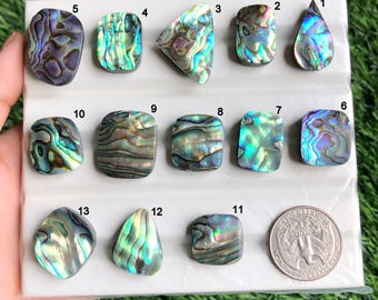 Abalone Shell Cabochon, Loose Gemstone For Jewelry and Gemstone Making, Hand Polished Cabs, Gift For Her Lot-339