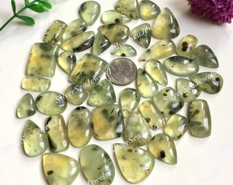 Fabulous Natural Prehnite Cabochon Wholesale Lot,  Natural Prehnite Cabochon for Jewellery Making Craft and Supply