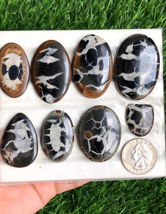 Black Septarian Cabochon Wholesale Lot With Different Shapes And Sizes Used For Jewelry Making ,handmade jewelery ,Gift For Her, LOT 450