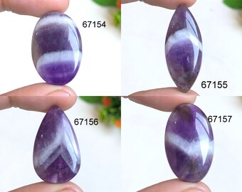 Chevron Amethyst Cabochon, Amazing Quality Amethyst Gemstone For Jewelry Making, Hand Polished Cabs, Loose Gemstone