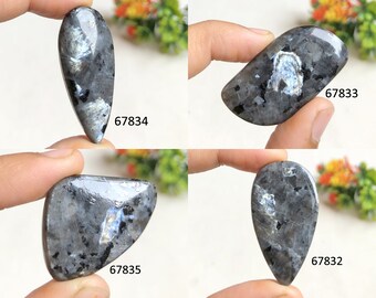 Schwarzer Larvikit Edelstein Cabochon, Natürlicher Halbedelstein für Schmuckherstellung, Heilkristall, Geschenk für sie, Meditation