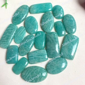 Excelente lote de atacado de cabochão de amazonita, pedra preciosa de amazonita natural para fabricação de joias, faça você mesmo,