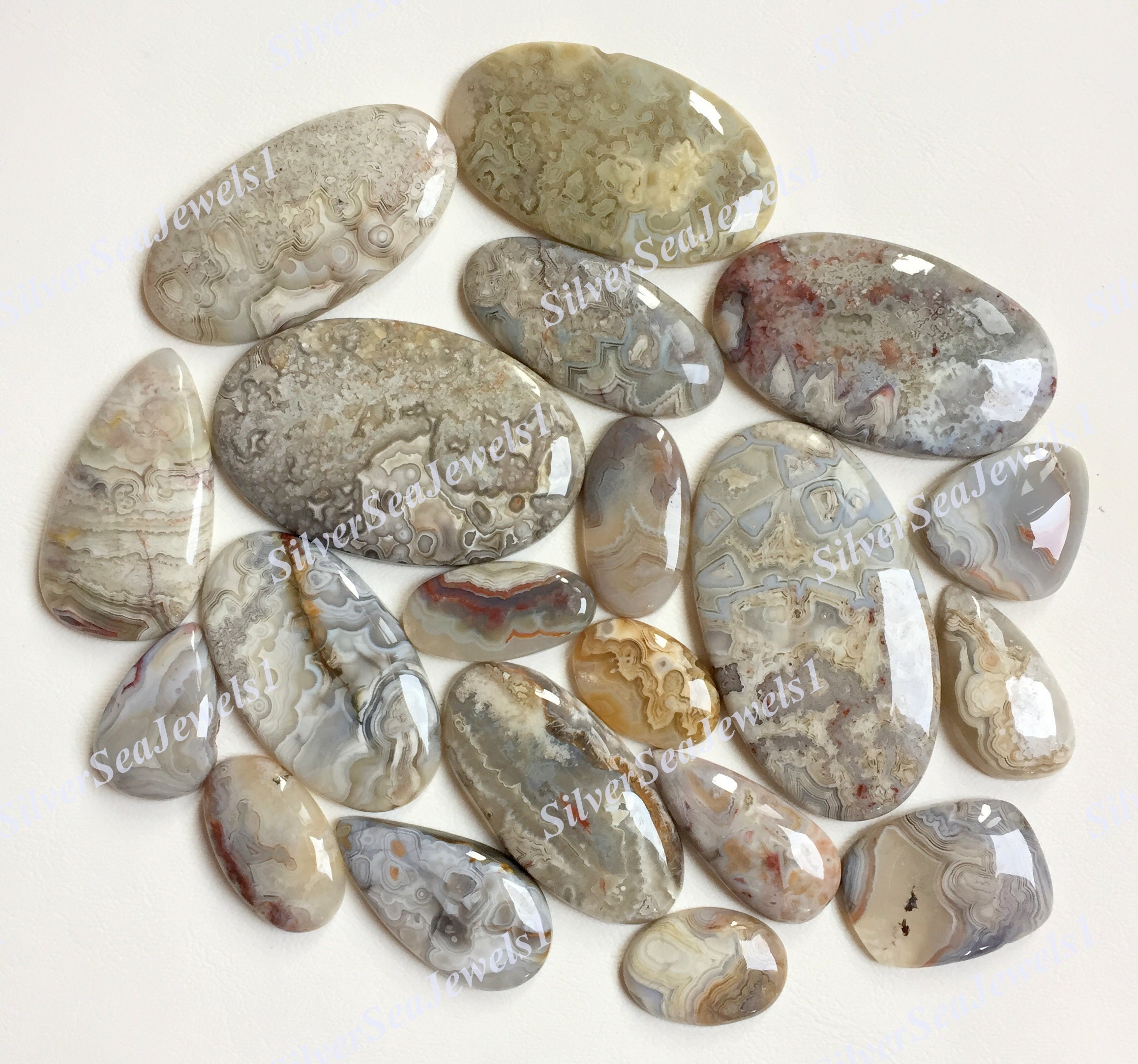 Amazing Quality Crazy Lace Agate Cabochon Wholesale Lot Mix Shape and Size Crazy Lace Agate Cabochon for Jewellery