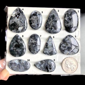 Cabujón de larvikita, piedra preciosa curativa para joyería y anillos, cabujón pulido a mano, regalo para ella (Lote 206)