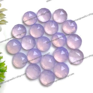 Lavender Quartz Gemstone, 10mm Approx Step Cut 10Pcs Lot Round Shape Lavender Quartz Loose Gemstone For Western Style Handmade Jewelry