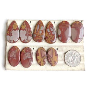 Noreena-jaspis-paar cabochon, fantastische kwaliteit Noreena-jaspis edelsteenparen voor het maken van oorbellen, met de hand gepolijste cabines losse edelsteen LOT-113