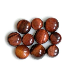 Fantastische kwaliteit rode tijgeroog cabochon 10 stuks, ronde vorm, ongeveer 6 tot 8 mm, tijgeroog edelsteen voor het maken van ringen, genezend kristal 68851