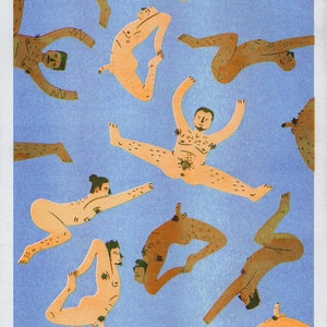 Yoga Orgy A3 Queer Gay Art Risograph Print