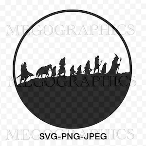 — Lord of the Rings fellowship silhouette with