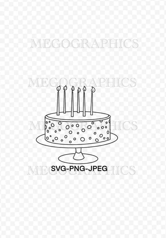 Birthday SVG Birthday Cake on Stand Digital Download SVG Etsy
