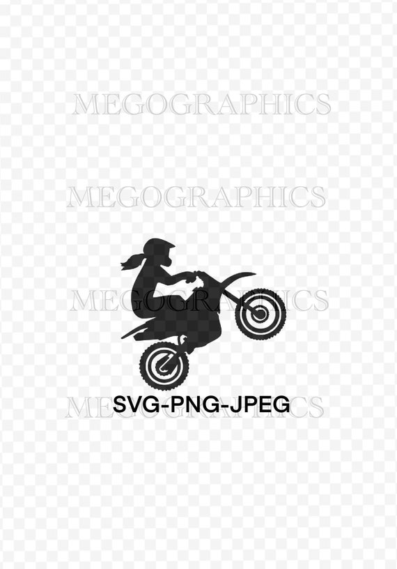 Silhueta toda preta Motocross Dirt Bike Svg Girl · Creative Fabrica