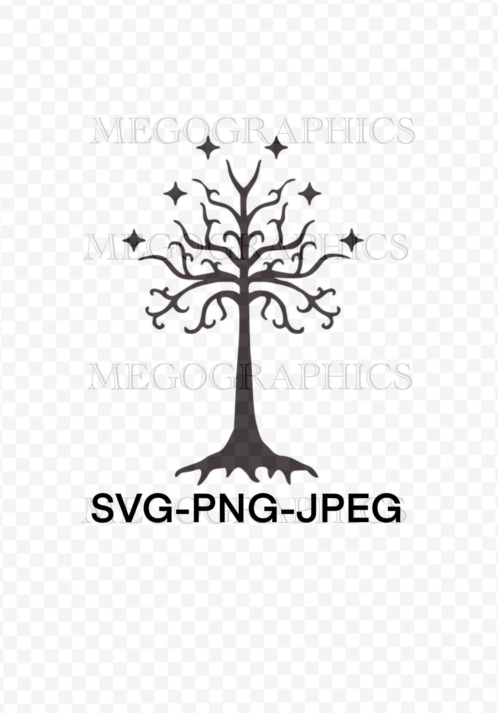 Tree Lord of the Rings Elvish Digital Download SVG PNG Etsy