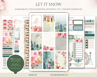 Let it Snow Digital Stickers | Snowy Winter Goodnotes Stickers | Ipad Stickers | Digital Download | Digital Planner Stickers