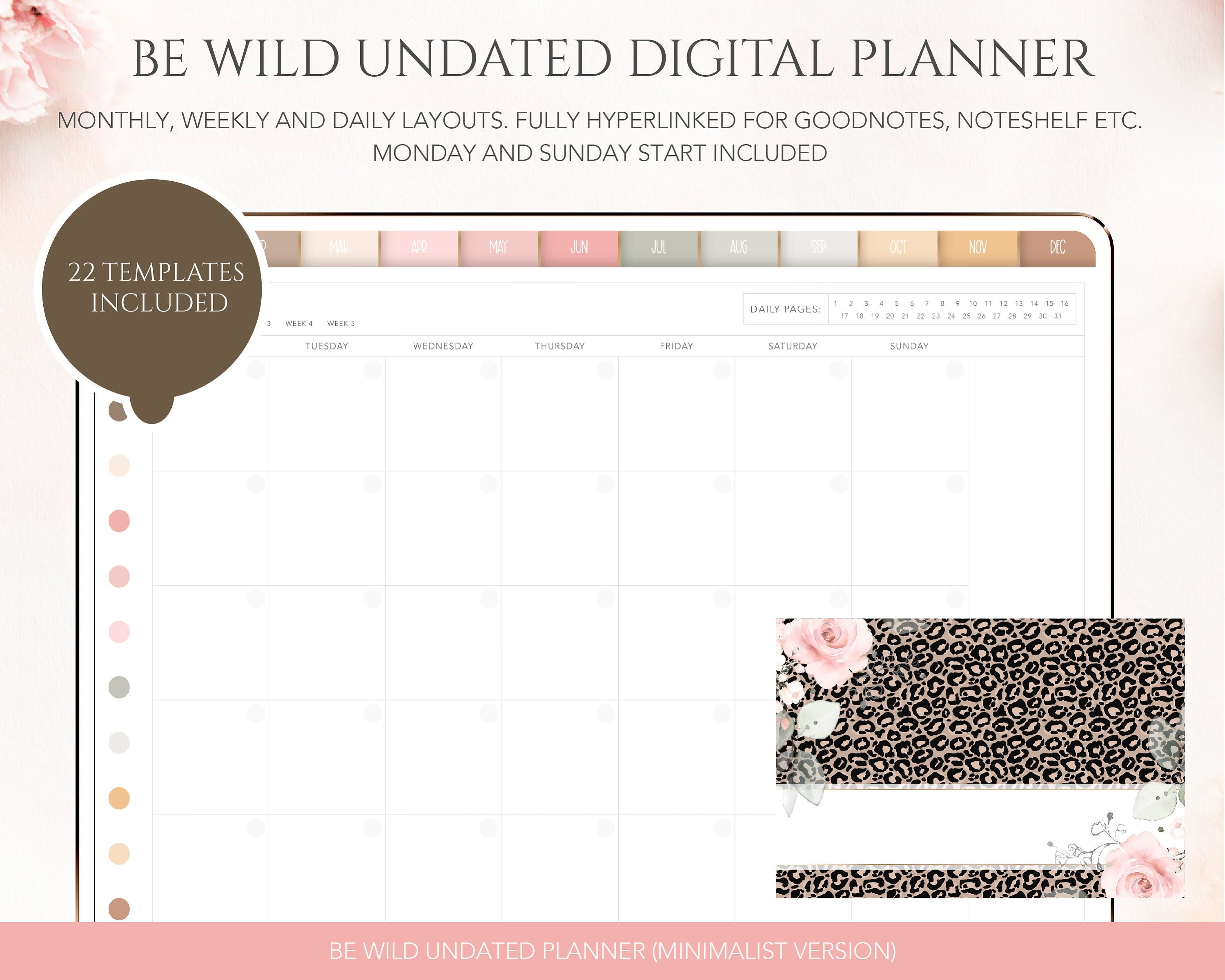 - Digital Weekly Planner Pages for Goodnotes Minimal Digital Planner ...