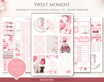 Sweet Moment Standard Digital Stickers | Girly Goodnotes Stickers | Ipad Stickers | Digital Download | Digital Planner Stickers