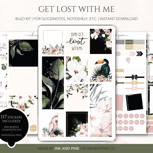 Get Lost With Me Digital Stickers | Jungle Goodnotes Stickers | Bullet Journal Stickers | Digital Planner Stickers