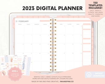 2023 Weekly + Daily Digital Planner with Tabs | Goodnotes Planner | Ipad Planner | Digital Download | Coiled Planner | Life Planner