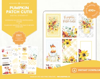 Pumpkin Patch Cutie Digital Stickers | Dreamy Goodnotes Stickers | Ipad Stickers | Digital Download | Digital Planner Stickers