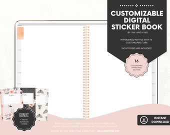 Customizable Digital Sticker Book | Goodnotes Planner Expansions | Ipad Planner | Digital Download | Digital Sticker Organizer