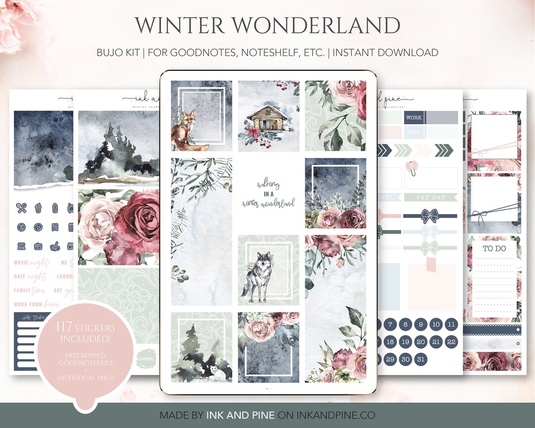Winter Wonderland Digital Stickers Winter Goodnotes Stickers Bullet ...