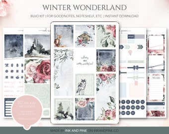 Winter Wonderland Digital Stickers | Winter Goodnotes Stickers | Bullet Journal Stickers | Digital Planner Stickers