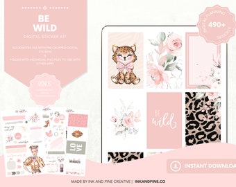 Be Wild Digital Stickers | Wild Animal Goodnotes Stickers | Ipad Stickers | Digital Download | Digital Planner Stickers